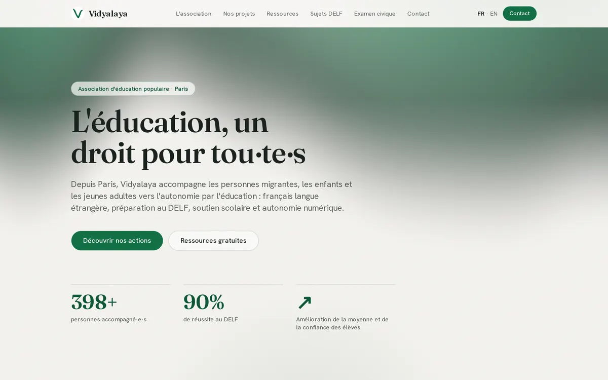 Home page of the Vidyalaya association